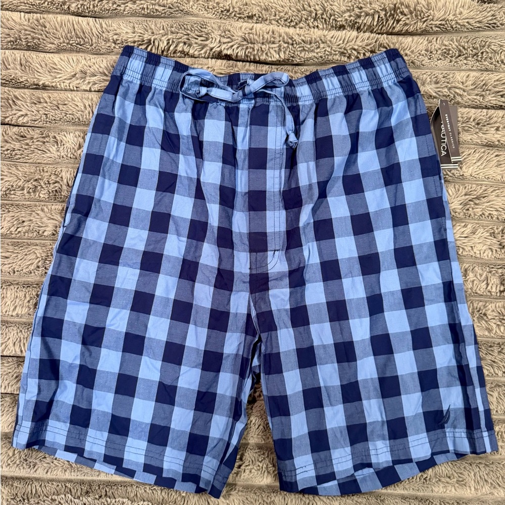 Nautica Blue Gingham Sleepwear Shorts NWT